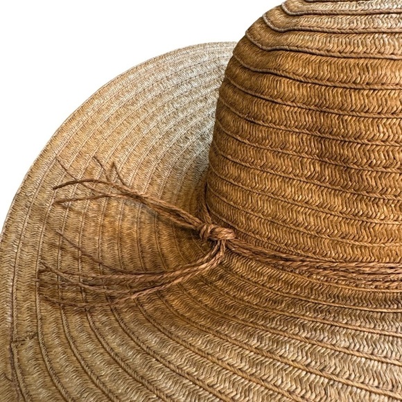 Sold Panama Jack Women's Sun Hat Straw Paper Braid Brown One Size Wide Brim - Picture 3 of 8